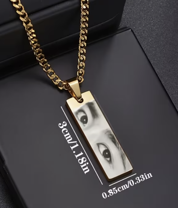 Colar Placa com Foto dos Olhos