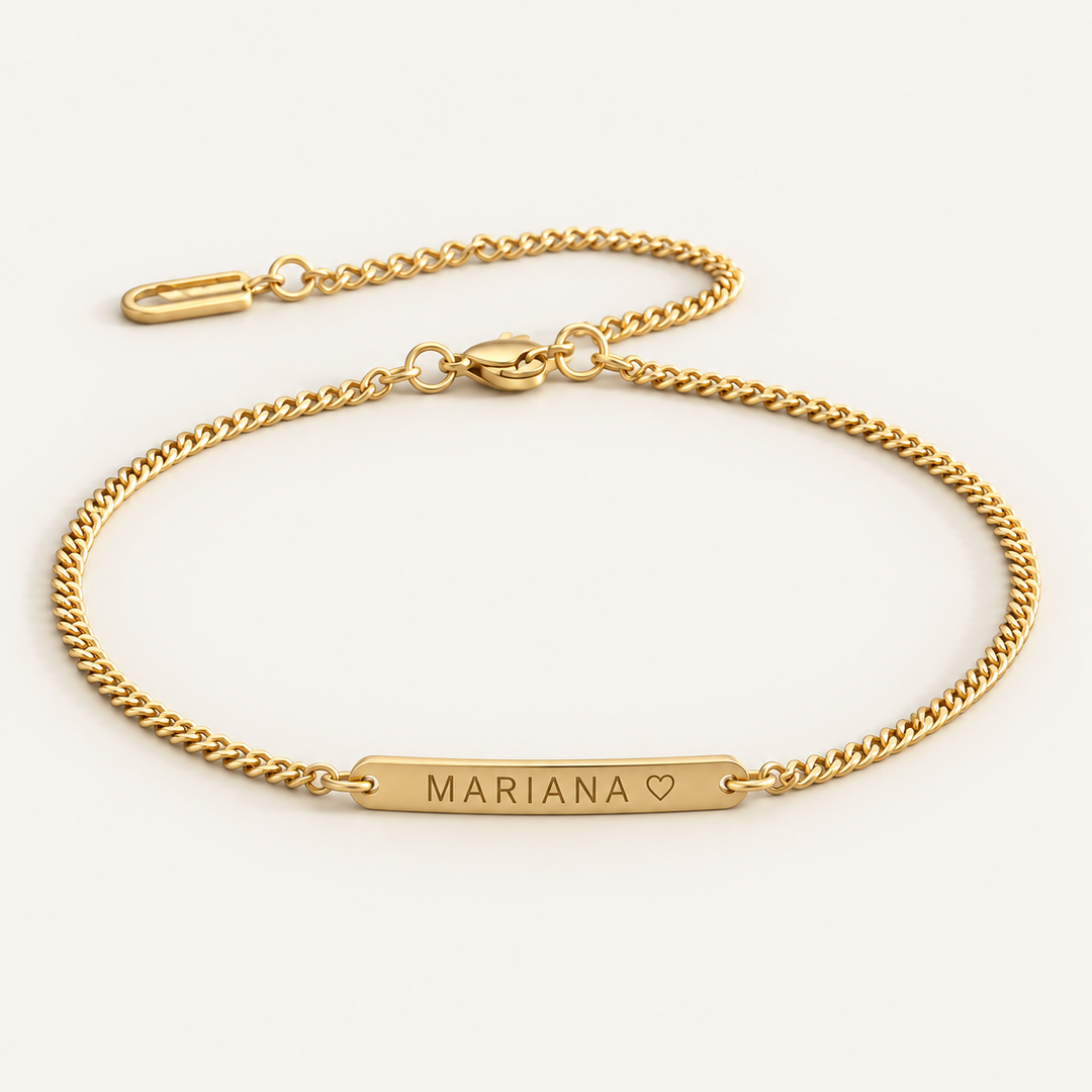 Pulseira com Placa e Nome