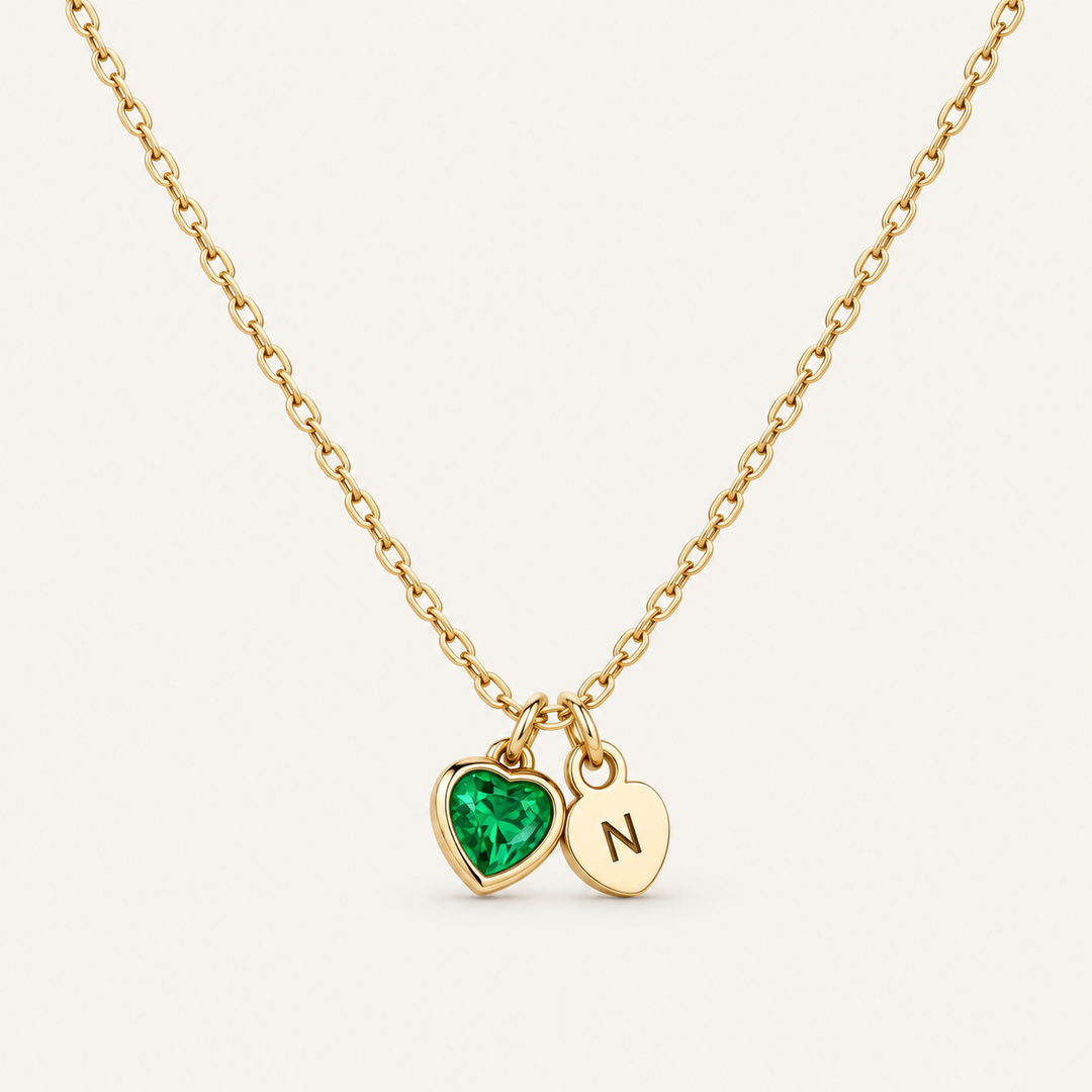 Colar com Medalha Inicial e Pedra